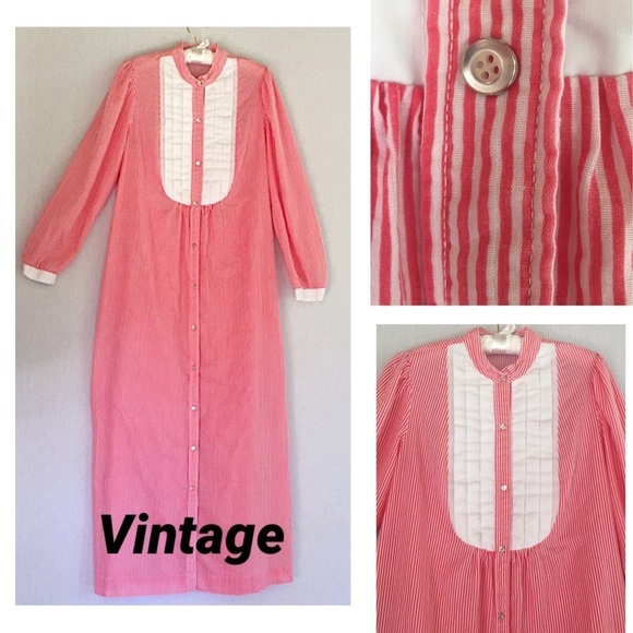 Vintage Models Coat red white robe house coat - Picture 1 of 8